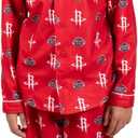 Ultra Game Youth NBA Official 2-Piece Super Soft Button Down Pajamas Set (Red)