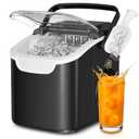Antarctic Star Countertop Ice Maker Portable Ice Machine with Handle,Self-Cleaning Ice Makers, 26Lbs/24H, 8 Ice Cubes Ready in 6 Mins for Home Kitchen Bar Party (Classic Black)