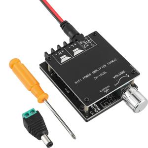 100W+100W Bluetooth Amplifier Board DC 5-24V BT and AUX Inputs 2.0 Channel Stereo AMP Board Audio Power Amplifier Module for DIY Wireless Speakers Password Free Connect (ZK-1002L)