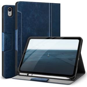 Antbox Case for iPad (A16) 11th Generation 11'' 2025/iPad 10th Generation 10.9'' 2022 with Built-in Pencil Holder Auto Sleep/Wake Function PU Leather Smart Cover (Blue)