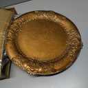 Mifoci Antique Gold Charger Plates Set of 12 Plastic Gold Chargers for Dinner Plates Decorative 13" Round Plate Bulk with Embossed Rim for Dinner, Party, Wedding(Classic)