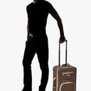 Rockland Fashion Softside Upright Luggage Set, Expandable, Lightweight, Telescopic Handle, Wheel, Brown, (14/19)