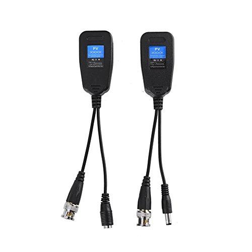Passive Video Balun with Power, CCTV Coax BNC Video Transceiver to RJ45 Connector, HD CVI HD TVI HD AHD