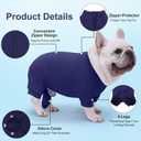 Dog Surgery Recovery Suit After Spay, Blue Dogs Surgical Recovery Suit, Highly-Stretchy Dog Onesie, Pet After Surgery Wear Substitute E-Collar & Cone