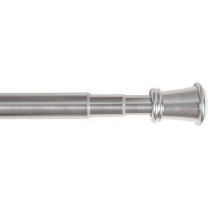 Zenna Home Adjustable Curtain Tension Rod, No Drill Expandable Tension Window Rod, Easy Installation, Rental Friendly, 28 - 66 Inches, Brushed Nickel