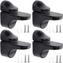 Adjustable Wood/Glass Shelf Bracket Wall Mount, Black, 4 Pack