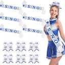 Suncalla 6 Set Senior Sashes Class of 2026 Graduation Satin Sash with Glitter Hair Bows 2026 Cheer Gifts for Graduation Party Cheerleader Prom Photos Celebration(Blue)