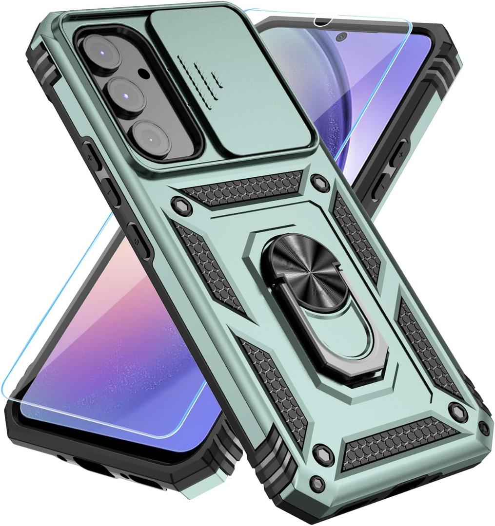 7 x SunStory for Samsung Galaxy A14 5G Phone Case with Kickstand,Green