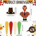 3 x Geyee 26 Pcs Thanksgiving Turkey Bulletin Board Set Turkey Stickers Wall Decal Self Adhesive for Kid School Classroom Blackboard Fall Autumn Halloween Party Decorations