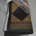 Easy Jute Indoor Outdoor Rug 3x5, Brown Black Checkered Patio Front Porch Rug Decor, Diamond Laundry Room Floor Mats, Boho Border Washable Non Slip Mat for Entryway, Kitchen, Backyard, Farmhouse Style