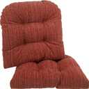 Klear Vu Gripper Overstuffed Universal Non-Slip Dining Chair Cushions for Kitchen Decor or Office Use, U-Shaped Skid-Proof Seat Pad, 17x17 Inches, 2 Count (Pack of 1), Clay