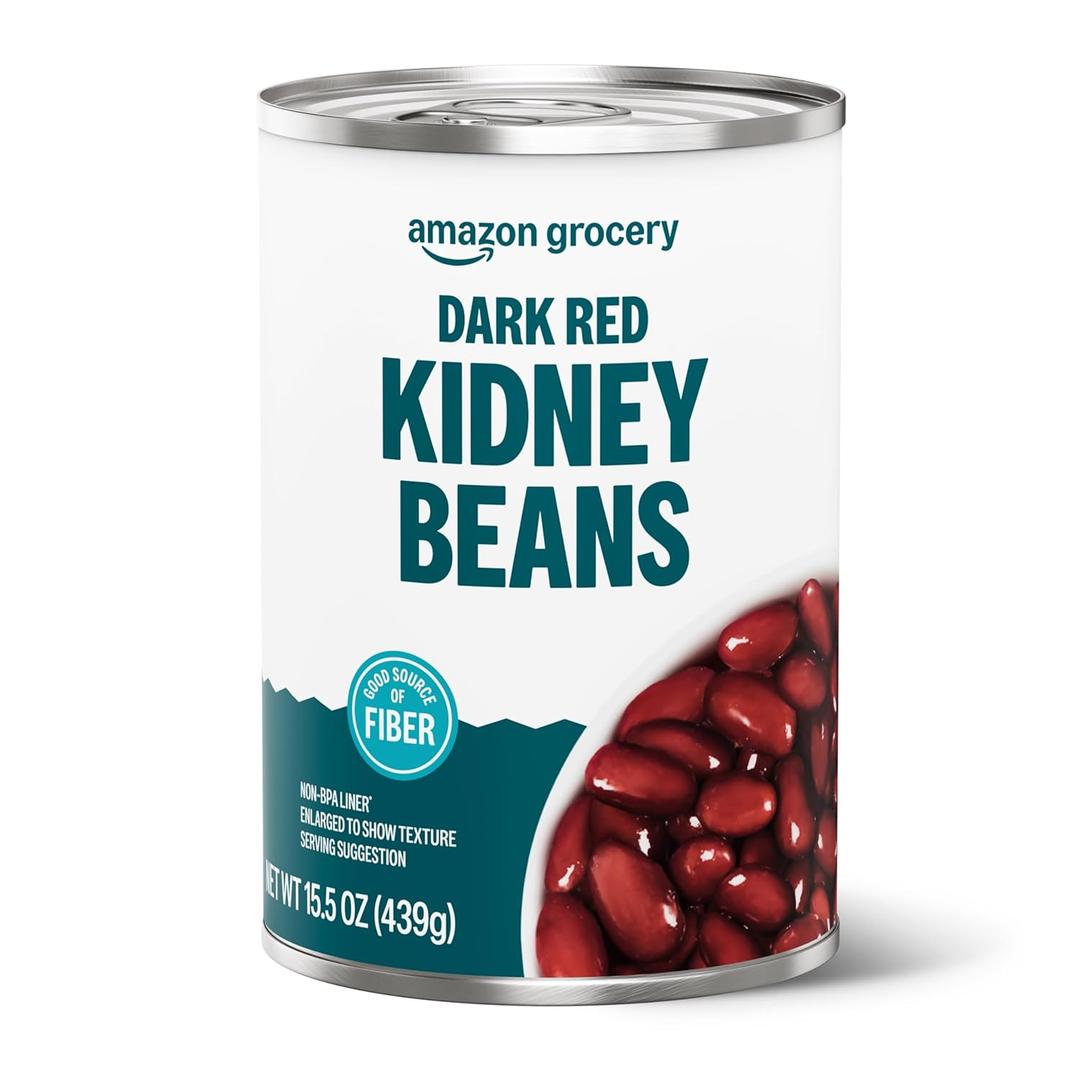 2 x Amazon Grocery, Canned Dark Red Kidney Beans, 15.5 Oz (EXP 07/10/27)