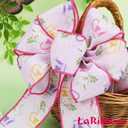 2 x LaRibbons Pink Floral Ribbon 2.5 Inch x 12 Yards, Pink Polka Dot Ribbon with Watering Can Printed for Mothers Day Spring Summer Crafts Wrapping Wreath Bow Garden Patio Decoraction