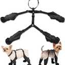 Varku Dog Suspender Boots,Waterproof Dog Leggings Winter Boots with Non-Slip&Dirty Sole,Adjustable Strap,Black Polyester All-Season Outdoor Protection