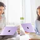 Tuiklol Compatible with New MacBook Air 15 inch Case 2023 M2 Clip, Model A2941 Hard Shell Case with Keyboard Cover & Screen Protector & OTG Adapter with Air 15.3 M2 Cover,Sparkly Purple