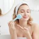 2 x 4 Pcs Silicone Face Brush with 2 Manual Face Scrub Brush, Facial Brushes for Cleaning, Exfoliating, and Skincare Routine