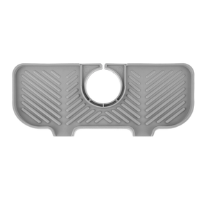GEEHUA Kitchen Sink Splash Guard, Silicone Faucet Sink Mat Draining Mat Kitchen Sink Splash Guard Behind Faucet Sink Protectors Drip Collector for Kitchen Sponges Brushes Dish Drying Mats (Grey)