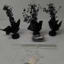 3 Pack Halloween Decoration Indoor Metallic Foil Spray Centerpiece Star Table Decoration Burst Table Centerpieces Gold Decor for Birthday Wedding Anniversary Graduation Holiday Party Supplies, Black