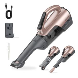 Shop-Vac S2 12V Handheld Vacuum Cordless, Rotatable Nozzle, Champagne Gold | Dual-Speed Powerful Portable Car Vacuum Rechargeable, Wall-Mounted Lightweight Hand Vacuum for Home & Car, LED, HEPA Filter