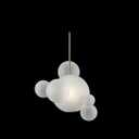 MIXL- Creative Bubble Warm 4500K LED Pendant Light Modern Glass Ceiling Hang Lamp 1 Lights 6 Ball for Living Room Bedroom White Frosted Glass Chandelier (D)