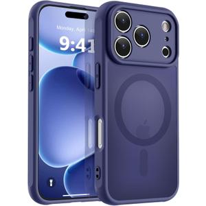 MOCCA Magnetic for iPhone 17 Pro Max Case, (Compatible with Magsafe) (16FT Military Grade Protection) Full Camera Protection Anti-Fingerprint Slim Translucent Matte Phone Cover 6.9",Deep Blue