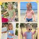 3 Pack Toddler Girls' Short Sleeve Tops | Baby, Cute, Tee, Crop, Lettuce Trim, Kids, T-shirt, Boat Neck, Blouse, Solid, Casual, Summer, Plain, Classic, Elegant