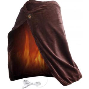 USB Heated Warm Fleece Shawl & Wrap Intelligent Electric Heating Blanket Kneepad for HomeCoffee