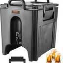 CURTA 2.5-Gallon Insulated Beverage Dispenser- Hot and Cold Drink Container with Ergonomic Handle, Stand & Leak-Proof Lock, Commercial Drink Pitcher for Coffee, Juice, Lemonade, Parties,Events