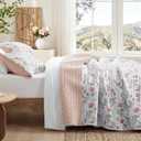 Exclusivo Mezcla Floral Quilts Queen Size, White Queen Quilt Bedding Set with Watercolor-Inspired Botanical Pattern, Reversible Lightweight Bedspreads Coverlets Bed Cover for All Seasons (92"x96")