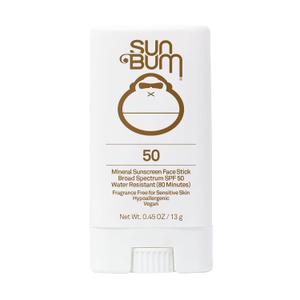 Sun Bum Mineral SPF 50 Face Stick Sunscreen - Water-Resistant Broad Spectrum Sunscreen with Vitamin E - Hawaii 104 Act Compliant (Made without Octinoxate & Oxybenzone) - Travel Size 0.45 oz