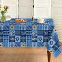 Horaldaily Hanukkah Tablecloth 60120 Inch Rectangular, Jewish Chanukah Table Cloth, Holiday Decorative Table Cove for Home Dining Room Kitchen Party (Blue)