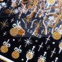 2 x 8 Sheets Glitter Christmas Nail Art Stickers Decals Self-Adhesive Holiday Gold Snowman Snowflake Winter Nail Supplies Nail Art Design Decoration Accessories