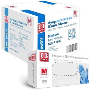 Jointown Basic Medical Blue Nitrile Exam Gloves - Latex-Free & Powder-Free for Medical, Cleaning, Cooking, Food Safe- NGPF7002 (Case of 1,000), Medium,  10packs (100gloves)
