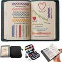 DIY Embroidery Stitch Book Kit, All Scenario Embroidery Book Sampler for Beginners, Embroidery Practice Pattern Book with 106 Stitches Sewing Set, Portable Cross Stitch Book