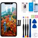 EFAITHFIX for iPhone 11 LCD Screen Replacement 6.1 Inch Frame Assembly LCD Display and 3D Touch Screen Digitizer with Repair Tools Kit for A2111, A2223, A2221 with Waterproof Adhesive Tempered Glass