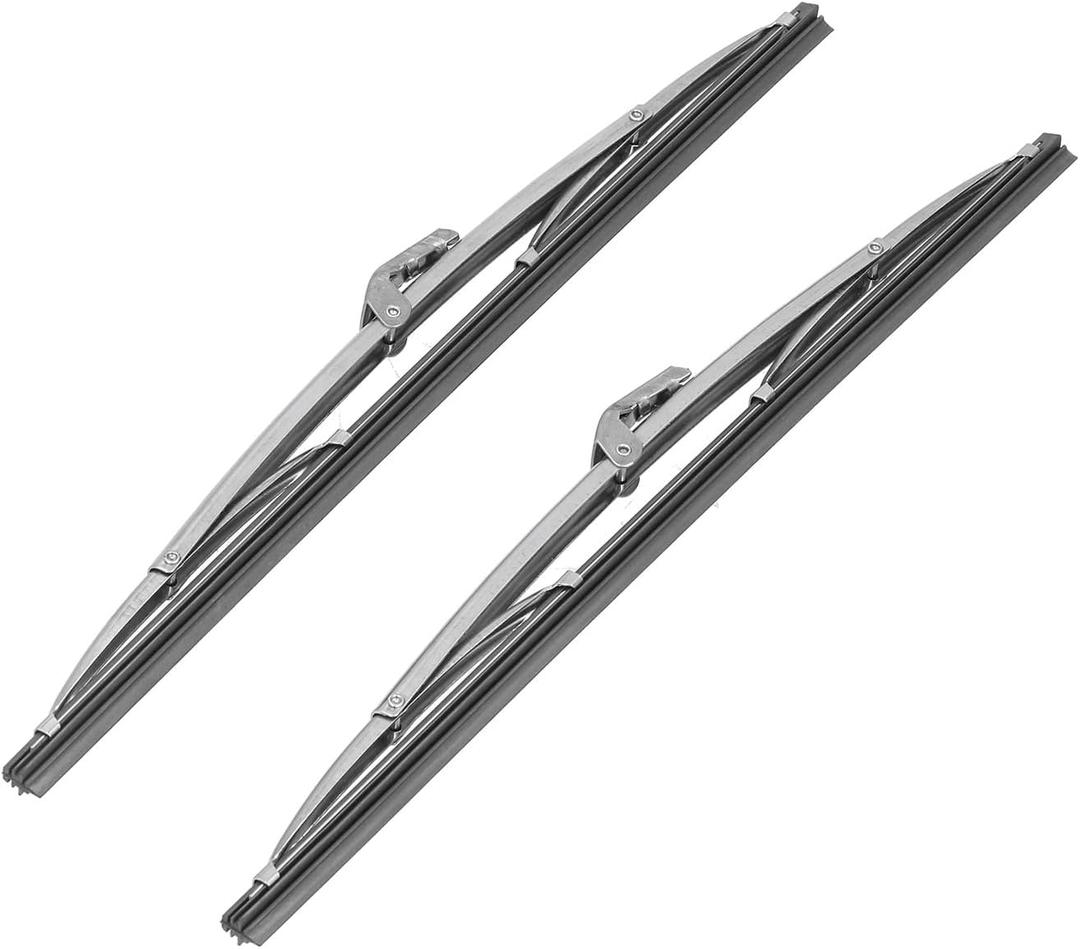 Universal Windshield Wiper 12in / 30.48cm Front Windshield Wiper Blades Stainless Steel Polished Silver for Car