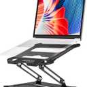 Urmust Laptop Notebook Stand Holder Adjustable Laptop Stand Portable Computer Riser Compatible with MacBook Air Pro HP Dell XPS Lenovo All Laptops 10-15.6"(Black)