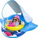 Onory Baby Pool Float with Canopy, Infant Baby Swimming Pool Floats for 6-36 Months, Toddler Pool Float with UPF50+ Sun Protection Canopy & Toy Play Console, Adjustable Safety Seat