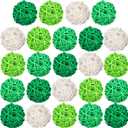 24 Pcs St Patrick's Day Decoration Wicker Ball Vase Filler 1.8 Inch Light Green Dark Green White Balls for Saint Patrick's Day Table Shelf Bowl Vase Fillers Home Supply