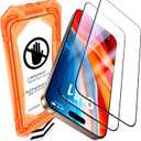 UniqueMe for iPhone 16 Pro Screen Protector - [Military Grade Shatterproof & 9H+ Hardness] Screen Protector 16 Pro Tempered Glass Full Coverage Protection, Easy Installation, 2 Packs (Transparent)