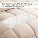 COHOME Quilted Oversized King Size Comforter - All-Season Down Alternative Duvet Insert - Luxury Hotel Winter Warm Beige Comforter with Anti-Clump Tech & 8 Tabs- Reversible, 98"x116"