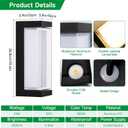 Modern Outdoor Wall Lights 24W LED Exterior Wall Sconces Light Fixtures, Black Aluminum Wall Mount, 3000LM 3000K Porch Lights with Double Lampshades, IP65 Waterproof for Garage Patio Entryway