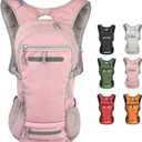 Zavothy 18L Water-Resistant Hydration Backpack Fits for 2L/3L Water Bladder  Hidden Helmet Compartment & Detachable Rain Cover  Insulated Hiking Daypack for Cycling, Camping, Running (Men/Women) (Pink)