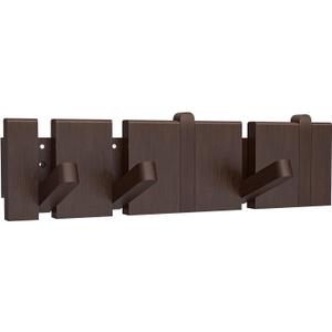 Coat Rack Wall Mounted  Bamboo Coat Rack with Hooks, Wall Clothes Rack & Coat Hooks, Piano Hanger Wall Mount, Wall Hooks for Hanging, Heavy Duty Coat Hanger Wall Mount(Walnut)