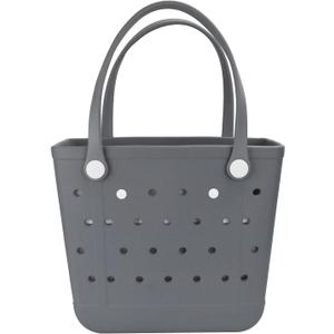 Lightweight Extra large Rubber Beach Bag Small mini Tote Bag for Gym Waterproof medium Open Handbag for Pool Sports (Medium(15*6*12.6in))