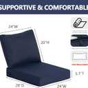 Goodgoods 24 x 28 Outdoor Patio Deep Seat Cushions 2-Pack, 1000+ Hours Fade-Resistant & Water-Resistant Outdoor Furniture Chair Cushions with 30D High-Resilience Foam for Sofa Chair, Midnight, 24''x28''x5.1'' 2 Sets
