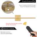 KARTOOSH Battery Operated Wall Sconces with Remote Control, Dimmable Wall Sconces Set of Two, 350Rotate, 3000K LED Gold Wireless Wall Light for Living Room, Hallway, Bedroom, 28.3 Inch (2 Pack)