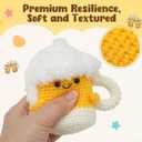 2 x LotFancy Mini Positive Crochet Animals, Friend Birthday Gifts for Women, Handmade Emotional Support Crochet, Small Funny Gifts with DIY Message Card, Knitted Cute Stuff Decor