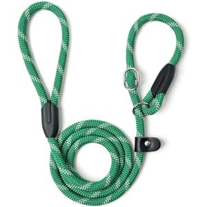 WePet Dog Training Slip Leash, No Pull, Durable Reflective Lead, Puppy Heavy Duty Loop Rope, Comfortable Handle, 6 ft, 1/ 2 inch, diam. Forest/ White