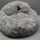 PetJett Calming Dog Bed Medium Size Dog - 30'' Donut Bed, Anti-Slip & Washable Super Soft Fluffy Plush Round Bed, Anti-Anxiety Premium Comfort Pet Bed, Fits Dogs up to 45 lbs - Bright Grey